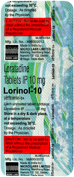 Lorinol 10 Tablet 15 Lorinol 10 Tablet 15
